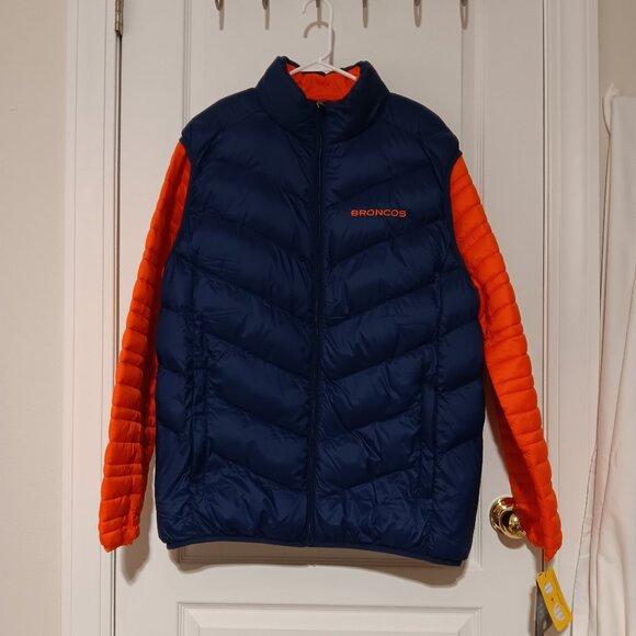 NFL BRONCOS 3-in-1 jacket/vest/combo, Men's Large, NWT - Picture 1 of 15